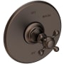 Newport Brass Victoria Collection Single Handle Round Pressure Balanced Shower Trim Plate Only with Metal Cross Handle English Bronze
