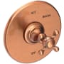 Newport Brass Victoria Collection Single Handle Round Pressure Balanced Shower Trim Plate Only with Metal Cross Handle Antique Copper