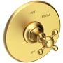 Newport Brass Victoria Collection Single Handle Round Pressure Balanced Shower Trim Plate Only with Metal Cross Handle Satin Bronze (PVD)