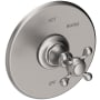 Newport Brass Victoria Collection Single Handle Round Pressure Balanced Shower Trim Plate Only with Metal Cross Handle Stainless Steel (PVD)