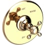 Newport Brass Victoria Collection Single Handle Round Pressure Balanced Shower Trim Plate Only with Metal Cross Handle French Gold (PVD)
