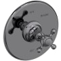 Newport Brass Victoria Collection Single Handle Round Pressure Balanced Shower Trim Plate Only with Metal Cross Handle Midnight Chrome