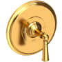 Newport Brass Single Handle Shower Valve Trim with Metal Lever Handle Less Shower Head for the Aylesbury and Jacobean Collections Aged Brass