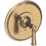 Newport Brass Single Handle Shower Valve Trim with Metal Lever Handle Less Shower Head for the Aylesbury and Jacobean Collections Antique Brass