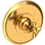 Newport Brass Single Handle Shower Valve Trim with Metal Cross Handle Less Shower Head from the Sutton Collection Aged Brass