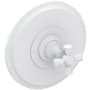 Newport Brass Single Handle Shower Valve Trim with Metal Cross Handle Less Shower Head from the Sutton Collection Matte White