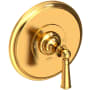 Newport Brass Single Handle Shower Valve Trim with Metal Lever Handle Less Shower Head from the Sutton Collection Aged Brass