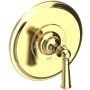 Newport Brass Single Handle Shower Valve Trim with Metal Lever Handle Less Shower Head from the Sutton Collection Polished Brass Uncoated (Living)