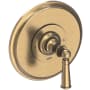 Newport Brass Single Handle Shower Valve Trim with Metal Lever Handle Less Shower Head from the Sutton Collection Antique Brass