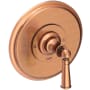Newport Brass Single Handle Shower Valve Trim with Metal Lever Handle Less Shower Head from the Sutton Collection Antique Copper