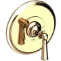 Newport Brass Single Handle Shower Valve Trim with Metal Lever Handle Less Shower Head from the Sutton Collection French Gold (PVD)