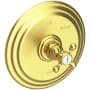 Newport Brass Alveston Collection Single Handle Round Pressure Balanced Shower Trim Plate Only with Metal Cross Handle Satin Brass (PVD)