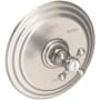 Newport Brass Alveston Collection Single Handle Round Pressure Balanced Shower Trim Plate Only with Metal Cross Handle Satin Nickel