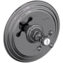 Newport Brass Alveston Collection Single Handle Round Pressure Balanced Shower Trim Plate Only with Metal Cross Handle Midnight Chrome