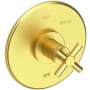 Newport Brass East Linear Collection Single Handle Round Pressure Balanced Shower Trim Plate Only with Metal Cross Handle Satin Brass (PVD)