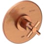 Newport Brass East Linear Collection Single Handle Round Pressure Balanced Shower Trim Plate Only with Metal Cross Handle Antique Copper