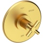 Newport Brass East Linear Collection Single Handle Round Pressure Balanced Shower Trim Plate Only with Metal Cross Handle Satin Bronze (PVD)