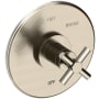 Newport Brass East Linear Collection Single Handle Round Pressure Balanced Shower Trim Plate Only with Metal Cross Handle Antique Nickel
