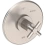 Newport Brass East Linear Collection Single Handle Round Pressure Balanced Shower Trim Plate Only with Metal Cross Handle Satin Nickel