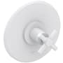 Newport Brass East Linear Collection Single Handle Round Pressure Balanced Shower Trim Plate Only with Metal Cross Handle Matte White