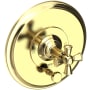 Newport Brass Aylesbury Single Function Pressure Balanced Valve Trim Only with Integrated Diverter and Metal Cross Handle Polished Brass Uncoated (Living)