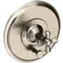 Newport Brass Aylesbury Single Function Pressure Balanced Valve Trim Only with Integrated Diverter and Metal Cross Handle Antique Nickel