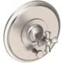 Newport Brass Aylesbury Single Function Pressure Balanced Valve Trim Only with Integrated Diverter and Metal Cross Handle Satin Nickel