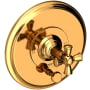 Newport Brass Aylesbury Single Function Pressure Balanced Valve Trim Only with Integrated Diverter and Metal Cross Handle Polished Gold (PVD)