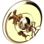 Newport Brass Aylesbury Single Function Pressure Balanced Valve Trim Only with Integrated Diverter and Metal Cross Handle French Gold (PVD)