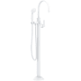 Newport Brass Astor Floor Mounted Tub Filler - Includes Hand Shower Matte White