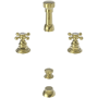Newport Brass Double Handle Widespread Bidet Faucet with Vacuum Breaker and Metal Cross Handles from the Alveston, Astor and Chesterfield Collections Polished Brass Uncoated (Living)