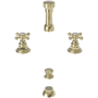 Newport Brass Double Handle Widespread Bidet Faucet with Vacuum Breaker and Metal Cross Handles from the Alveston, Astor and Chesterfield Collections French Gold (PVD)