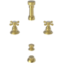 Newport Brass Double Handle Widespread Bidet Faucet with Vacuum Breaker and Metal Cross Handles from the Alveston, Astor and Chesterfield Collections Satin Gold (PVD)