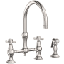 Newport Brass Fairfield 1.8 GPM Widespread Bridge Kitchen Faucet - Includes Side Spray Polished Nickel