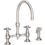 Newport Brass Fairfield 1.8 GPM Widespread Bridge Kitchen Faucet - Includes Side Spray Satin Nickel - PVD