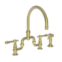 Newport Brass Chesterfield 1.8 GPM Widespread Bridge Kitchen Faucet - Includes Side Spray Satin Brass (PVD)