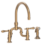 Newport Brass Chesterfield 1.8 GPM Widespread Bridge Kitchen Faucet - Includes Side Spray Antique Brass