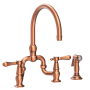 Newport Brass Chesterfield 1.8 GPM Widespread Bridge Kitchen Faucet - Includes Side Spray Antique Copper