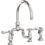 Newport Brass Chesterfield 1.8 GPM Widespread Bridge Kitchen Faucet - Includes Side Spray Polished Nickel