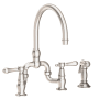 Newport Brass Chesterfield 1.8 GPM Widespread Bridge Kitchen Faucet - Includes Side Spray Satin Nickel