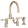 Newport Brass Chesterfield 1.8 GPM Widespread Bridge Kitchen Faucet - Includes Side Spray French Gold (PVD)