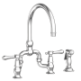 Newport Brass Chesterfield 1.8 GPM Widespread Bridge Kitchen Faucet - Includes Side Spray Polished Chrome