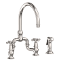 Newport Brass Chesterfield 1.8 GPM Widespread Bridge Kitchen Faucet Polished Nickel (PVD)