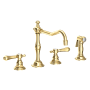 Newport Brass Chesterfield 1.8 GPM Widespread Kitchen Faucet - Includes Side Spray Forever Brass (PVD)