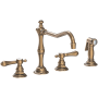Newport Brass Chesterfield 1.8 GPM Widespread Kitchen Faucet - Includes Side Spray Antique Brass