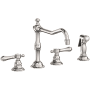Newport Brass Chesterfield 1.8 GPM Widespread Kitchen Faucet - Includes Side Spray Polished Nickel