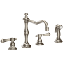 Newport Brass Chesterfield 1.8 GPM Widespread Kitchen Faucet - Includes Side Spray Antique Nickel