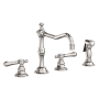 Newport Brass Chesterfield 1.8 GPM Widespread Kitchen Faucet - Includes Side Spray Polished Nickel (PVD)