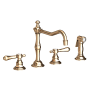 Newport Brass Chesterfield 1.8 GPM Widespread Kitchen Faucet - Includes Side Spray French Gold (PVD)