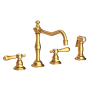 Newport Brass Chesterfield 1.8 GPM Widespread Kitchen Faucet - Includes Side Spray Satin Gold (PVD)